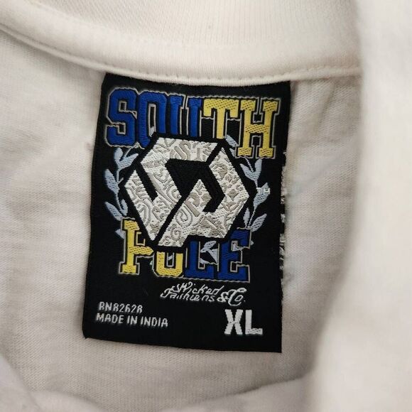 South Pole mens xl white y2k t-shirt gangster grafitti - Picture 3 of 6